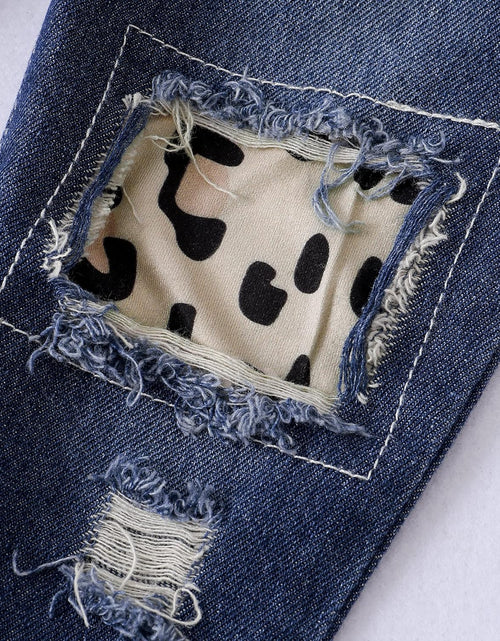 Load image into Gallery viewer, Infant Toddler Baby Girl Clothes Denim Jeans Outfits 2PCS Ruffle Floral Top + Ripped Denim Girls Pants Set 6M-4T
