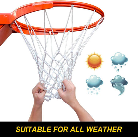 Premium Quality Professional Heavy Duty Basketball Net Replacement - All Weather anti Whip,Fits Standard Indoor or Outdoor 12 Loops Rims12 Loops