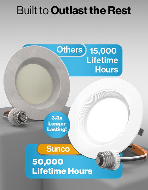 Load image into Gallery viewer, Sunco 4 Pack Retrofit LED Recessed Lighting 4 Inch, 4000K Cool White, Dimmable Can Lights, Baffle Trim, 11W=60W, 660LM, Damp Rated - ETL
