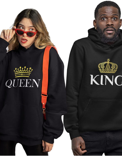 Load image into Gallery viewer, King and Queen Valentines Day Outfit His and Hers Matching Hoodies for Couples
