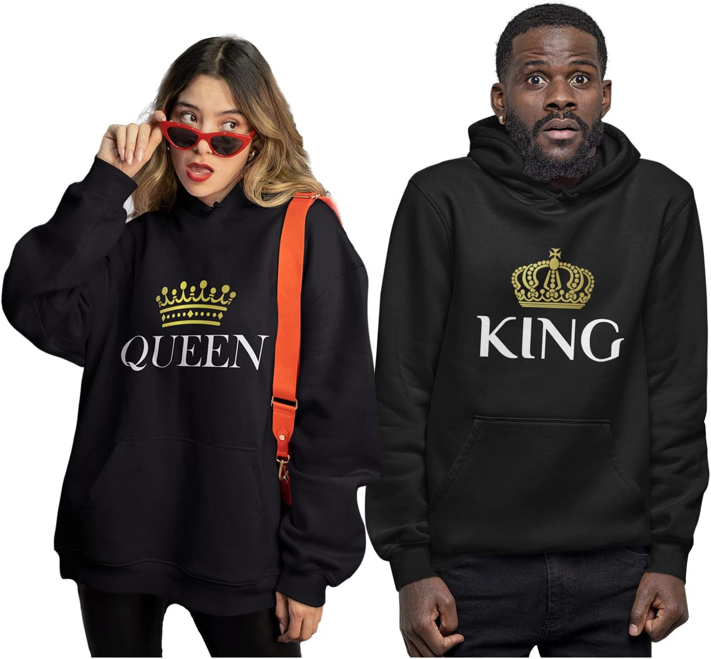 King and Queen Valentines Day Outfit His and Hers Matching Hoodies for Couples