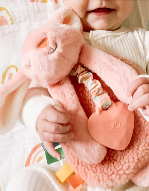 Load image into Gallery viewer, - Itzy Lovey Including Teether, Textured Ribbons &amp; Dangle Arms; Features Crinkle Sound, Sherpa Fabric and Minky Plush; Bunny
